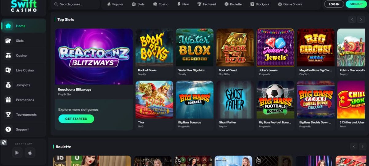 Swift Casino : welcome match, Daily Picks, tournaments image 1